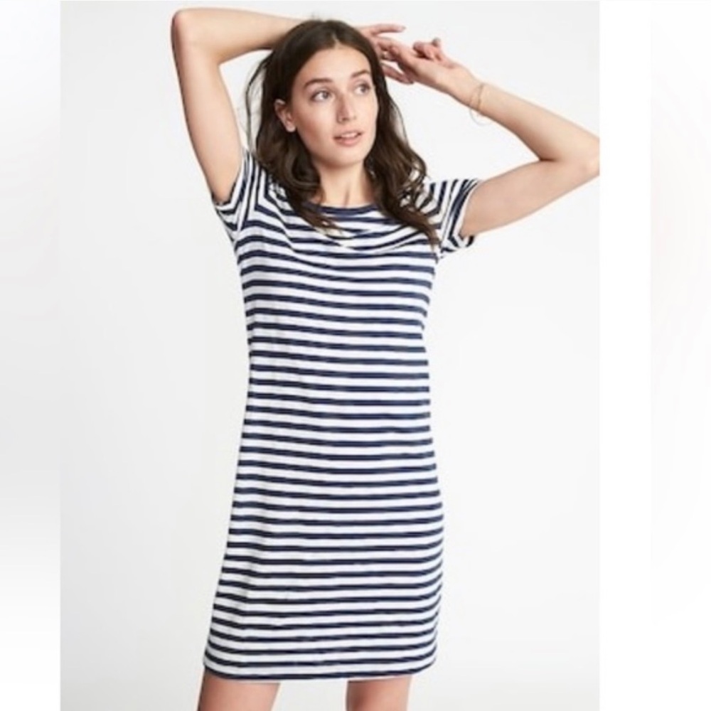Old Navy T-shirt dress navy & white stripes. Size Xs. New. No tags . - Picture 1 of 9